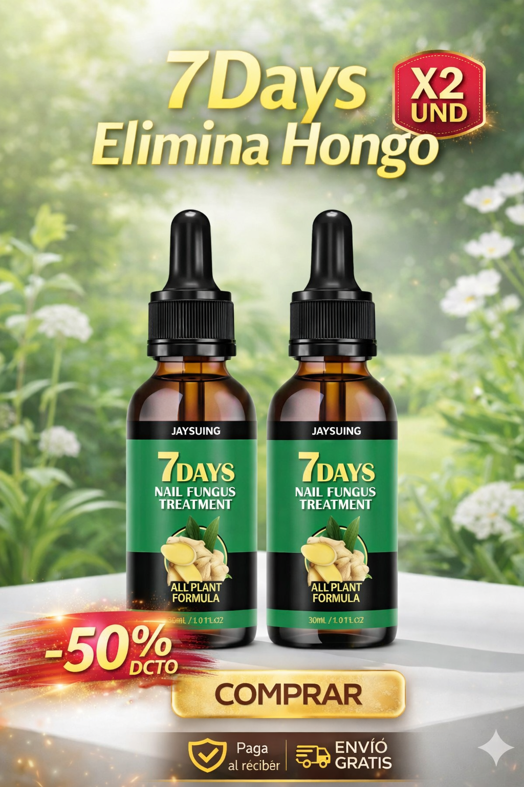 Eliminador de Hongos en 7 Días Original lleva 2 x Valor de 1