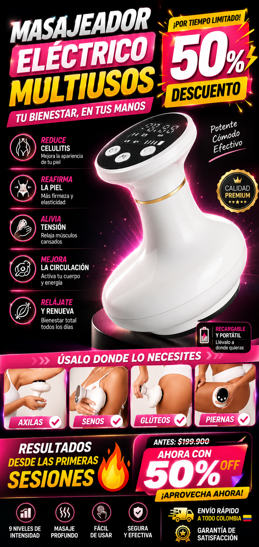 Masajeador con Ventosa Anti-Celulitis