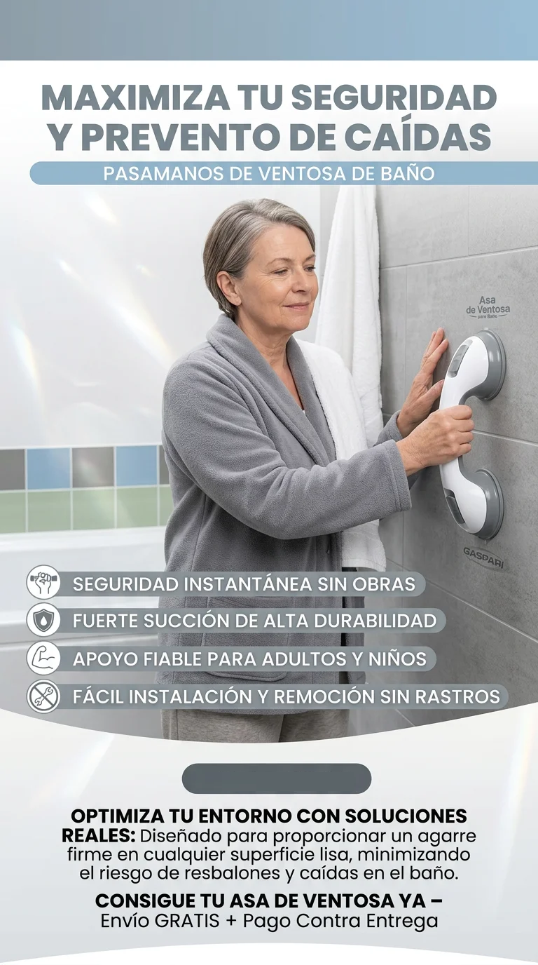 BARRA CON VENTOSAS DE SEGURIDAD PARA BAÑO