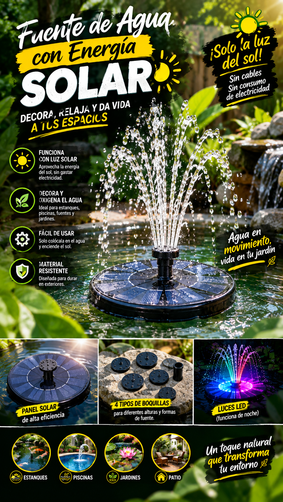 FUENTE DE AGUA CON ENERGÍA SOLAR