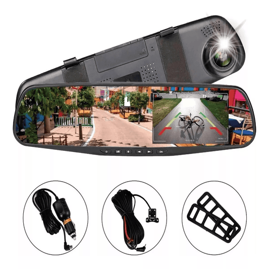 ESPEJO RETROVISOR DOBLE CAMARA FULL HD