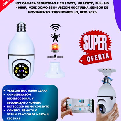 CAMARA BOMBILLO VIGILANCIA CASERA