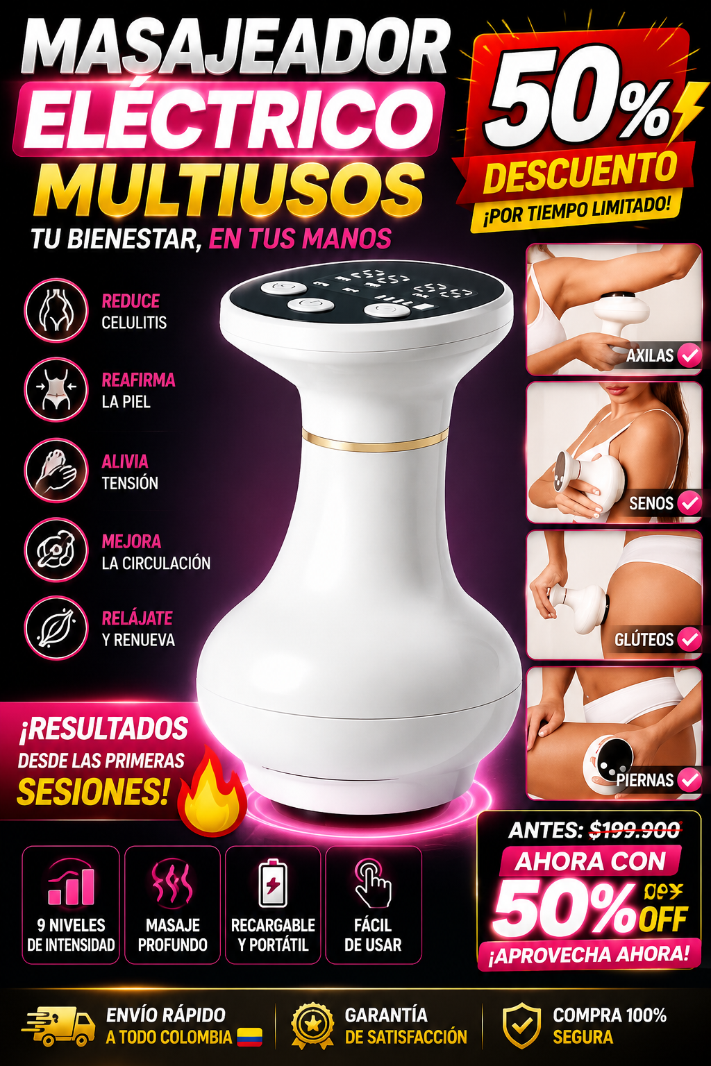 Masajeador con Ventosa Anti-Celulitis