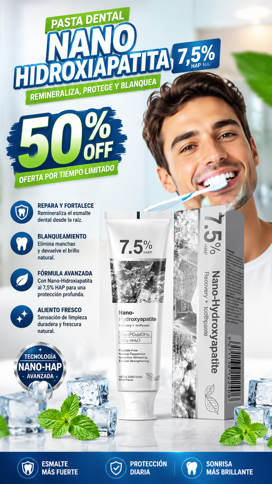 PASTA PARA BLANQUEAMITO  DENTAL CON HIDROXIAPATITA AL 7,5 %