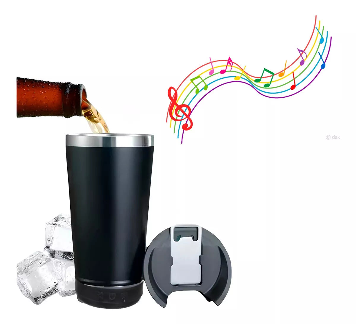 VASO PARLANTE ACERO INOXIDABLE + DESTAPADOR