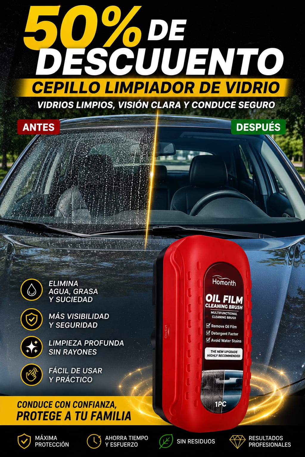 CEPILLO LIMPIADOR DE VIDRIO