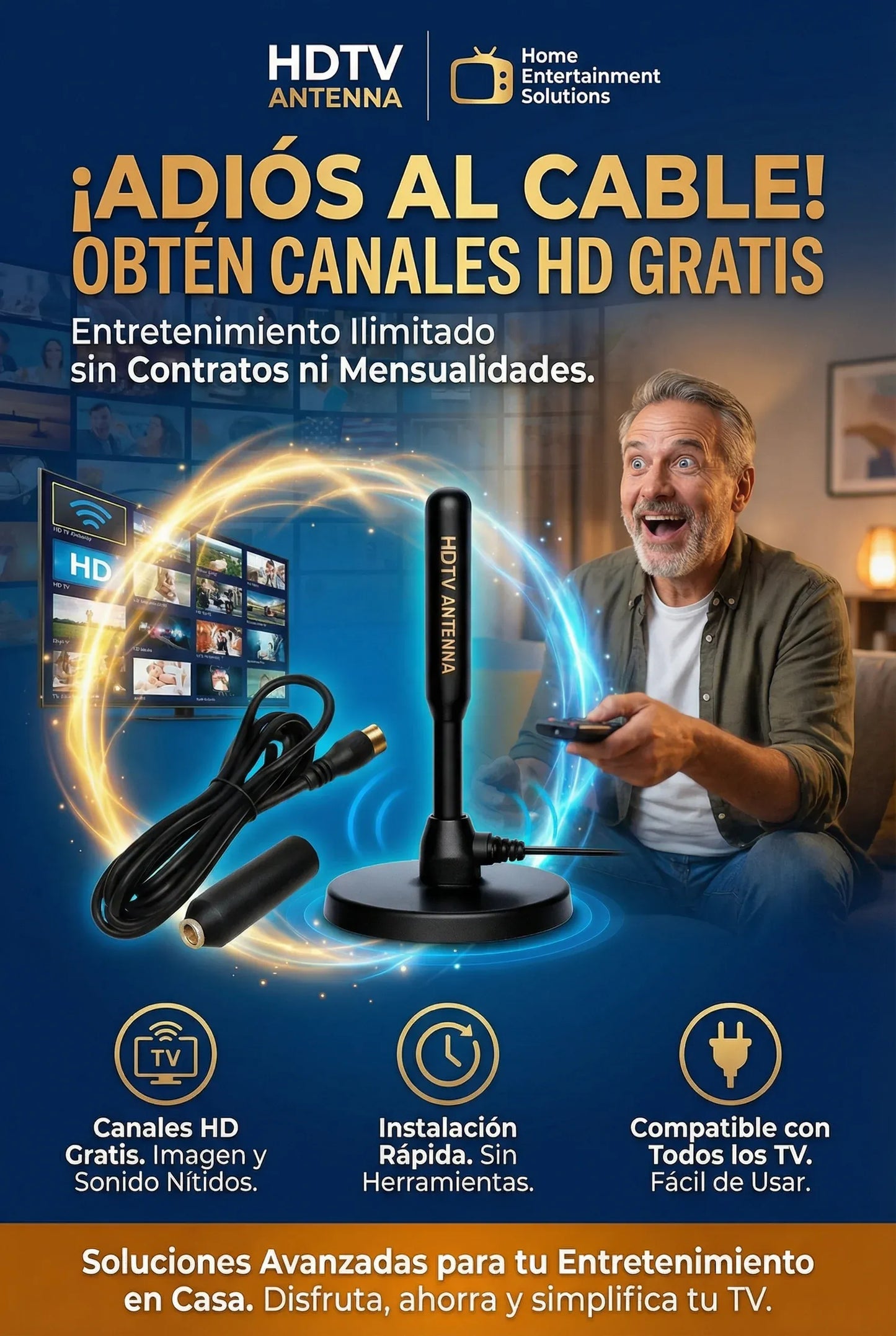 ANTENA TV ILIMITADA HD  SEÑAL COMPATIBLE CON TODOS LOS TELEVISORES