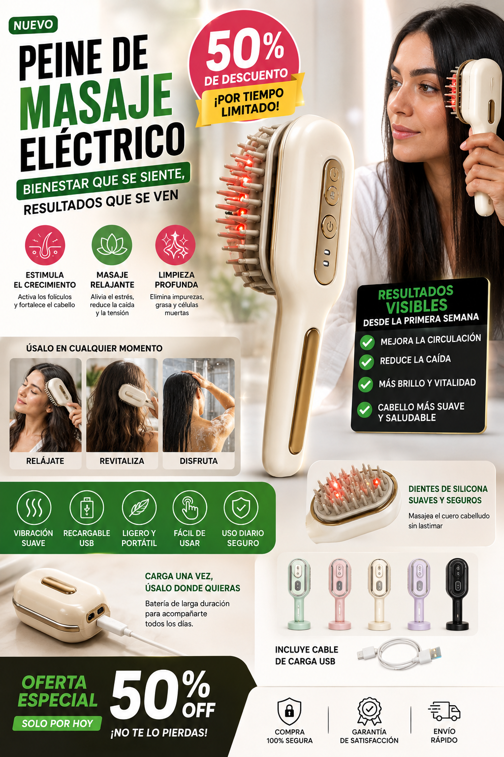 PEINE DE MASAJE ELECTRICO